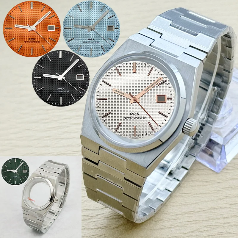 

PRX Super Player Case Sapphire Glass Watch Cases Fits NH35 NH36 4R35 4R36 Movement Transparent Back Cover PRX Watch Case Parts