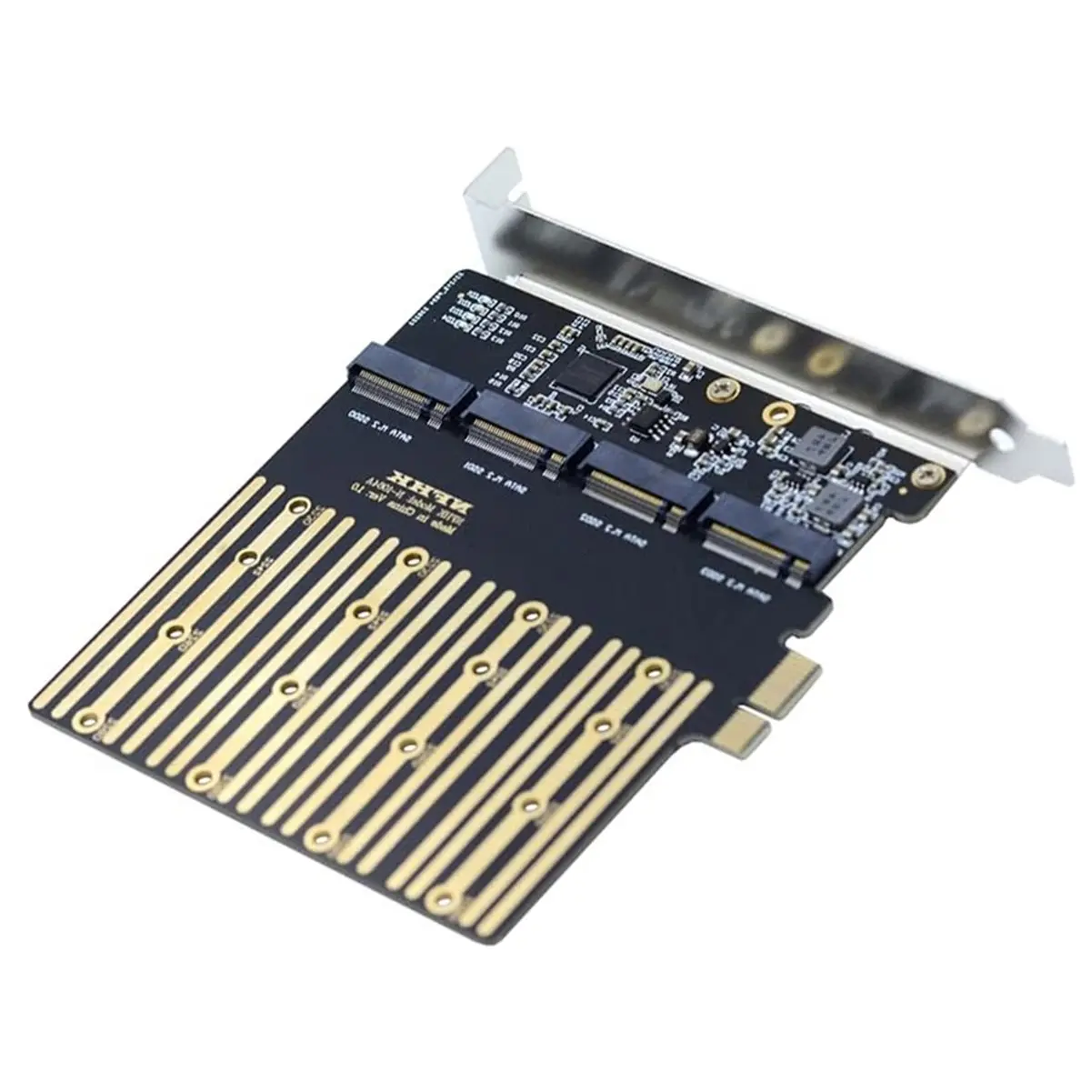 PCI-E 1X to Four NGFF B/M-Key SSD Mainboard Desktop Adapter Converter SSD Card Compatible PCIe Expansion Card