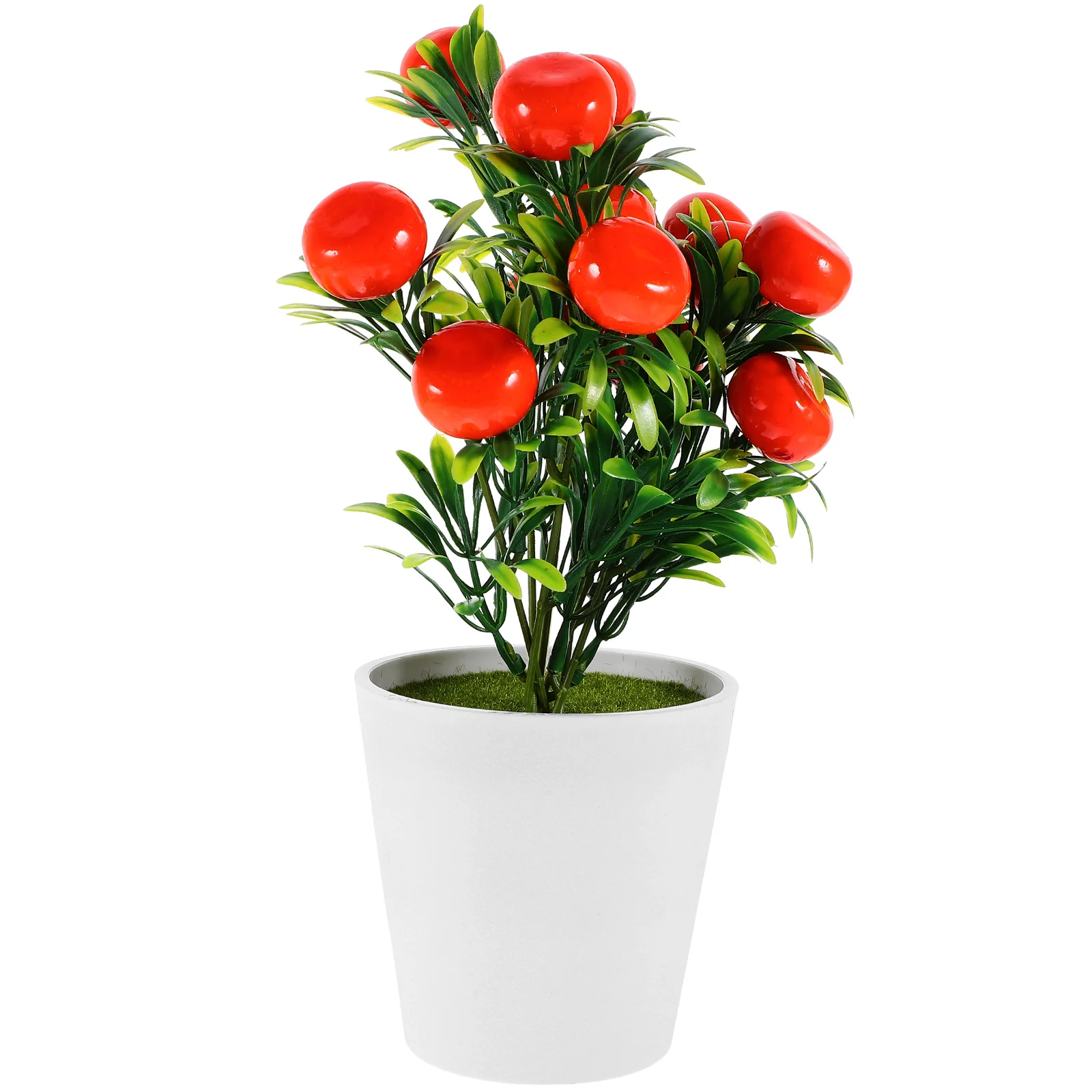 

Artificial Tree Decor Plastic Citrus Plants for Home Office Elegant Table Setting Fake Fruit Bonsai Realistic Indoor Green