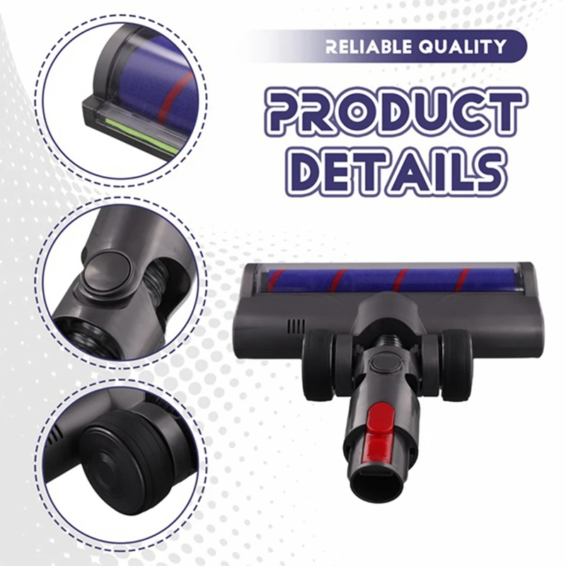 Электрическая насадка для щетки для пола для Dyson V7 V8 V10 V11 V15, насадки для насадки для деревянного пола с зелеными светодиодными лампами