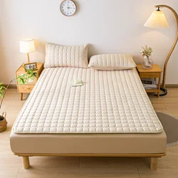 1pc Quilted Thick Mattresses Toppers Waterproof Mattress Pad Cover All-Season Elastic Corner Straps Fits Up To 30cm Bed