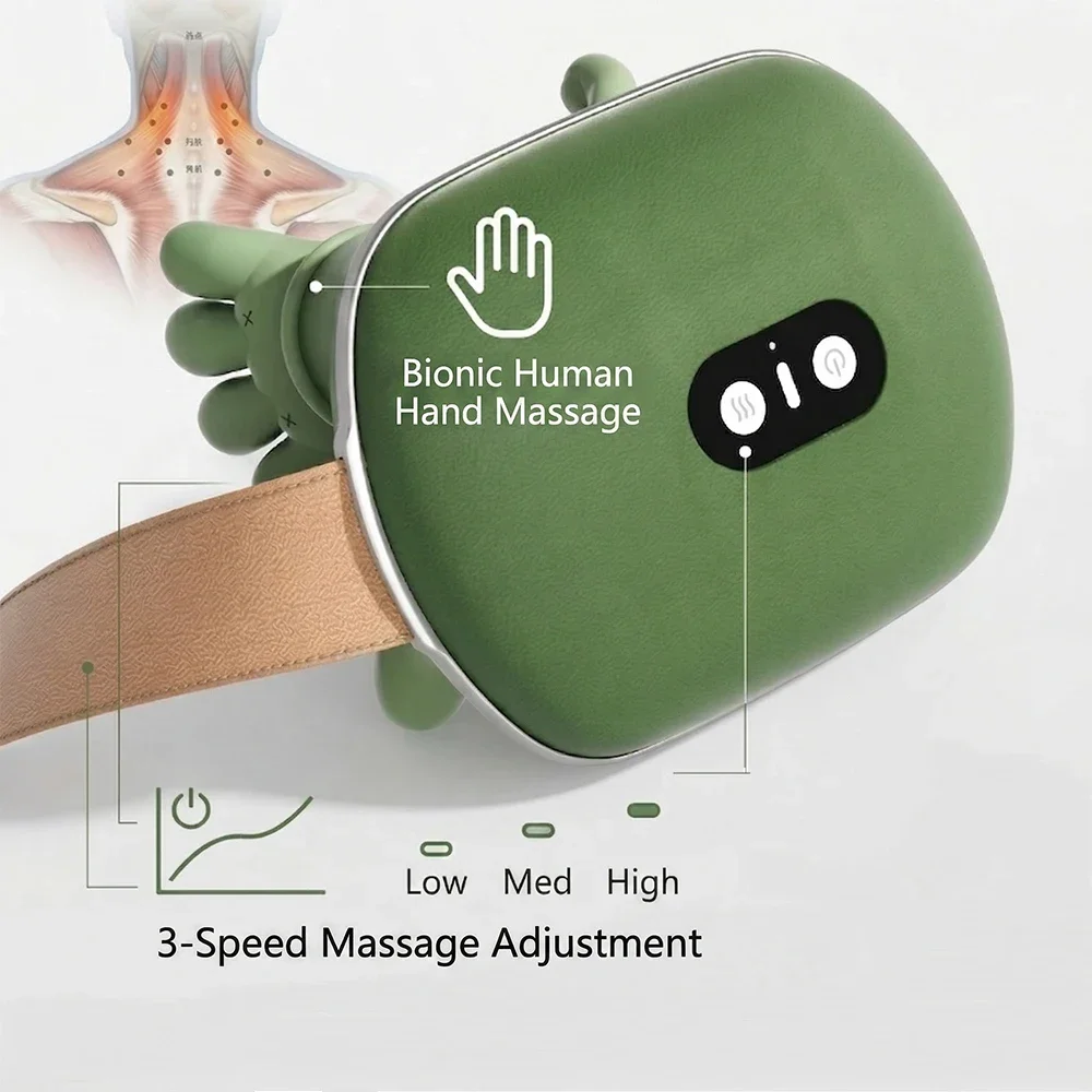 Bionic Neck Shoulder Massager Finger Kneading Massager Shawl Hand-Shaped Cervical Massage Pillow for Waist Leg Body Muscle Relax