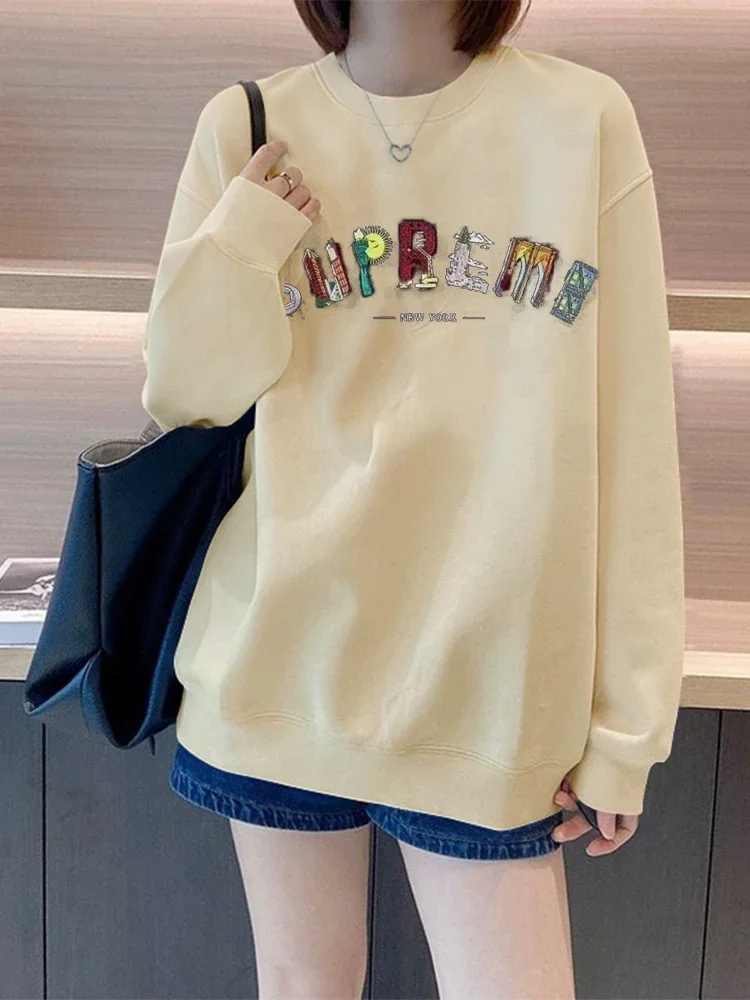 MAGA American Brand High Quality Women\'s Fashion Printed Cotton Sweater Large Hip-hop Clothing Custom Pattern Long Sleeve