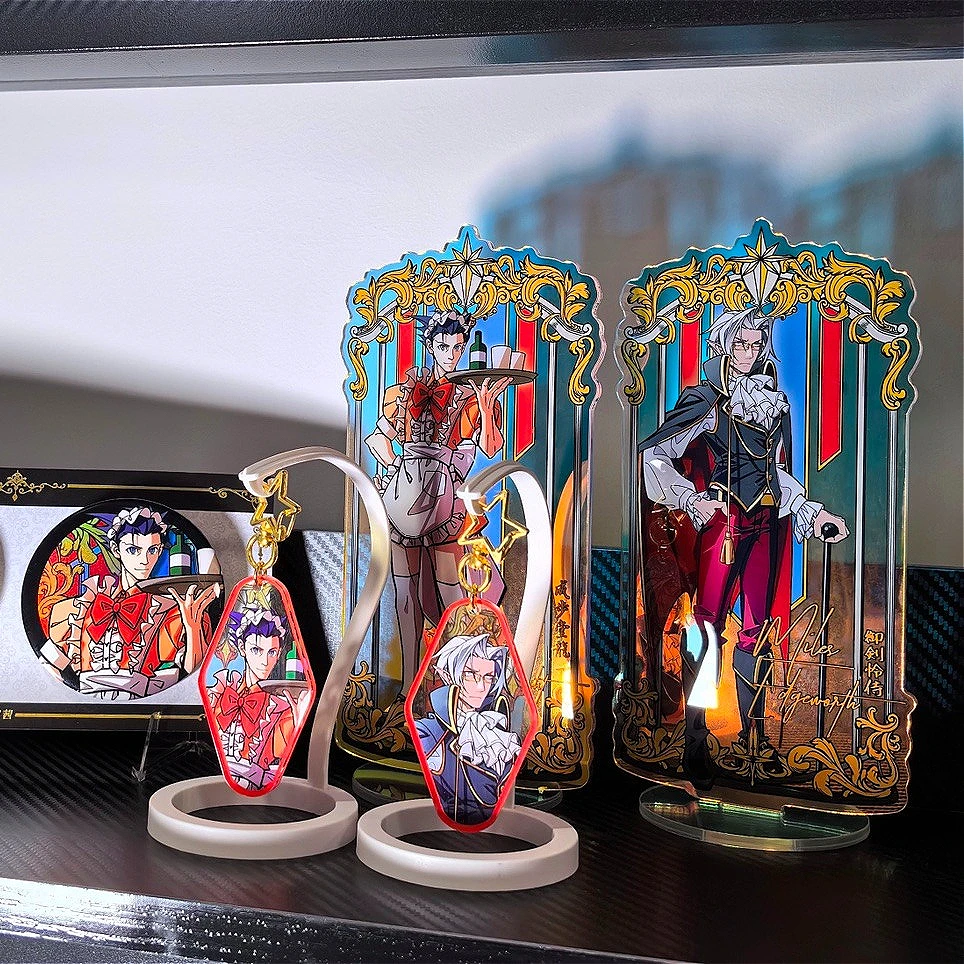 

Anime Ace Attorney Miles Edgeworth Phoenix Wright Cosplay Acrylic Pendant Cartoon Stand Figure Badge Standing Sign Mascot Gift