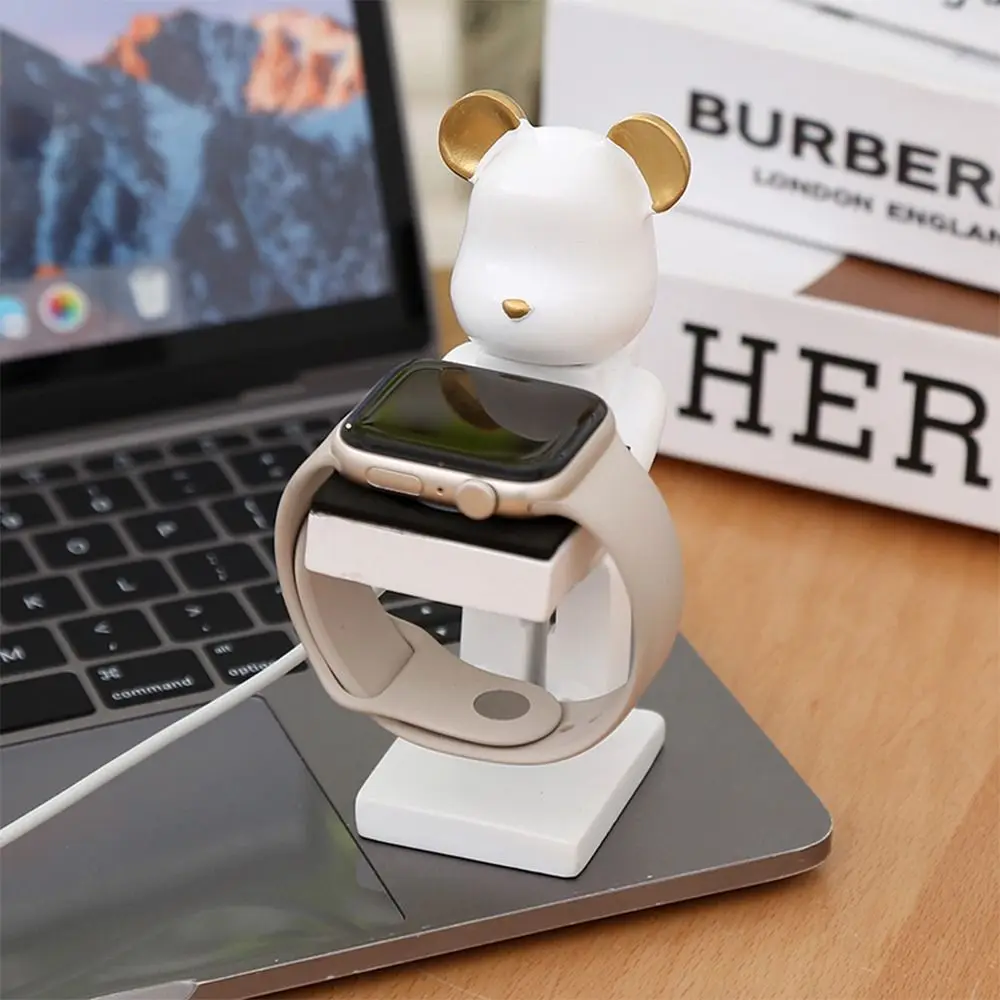 Multicolor Cartoon Bear Watch Holder Astronaut Bear Display Stand Wireless Charger Support Resin Figurine for For Apple Watch