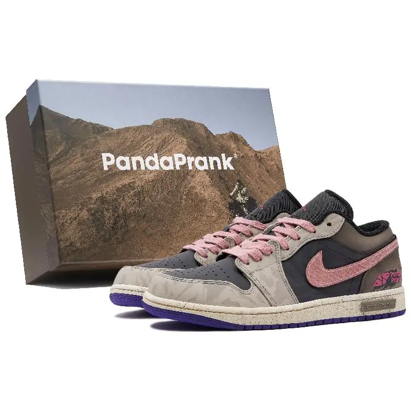 [Невероятные мужские баскетбольные кроссовки Sand Heart S-BOX]JORDAN Air JORDAN 1, винтажные мужские баскетбольные кроссовки с низким берцем, фиолетовый/розовый