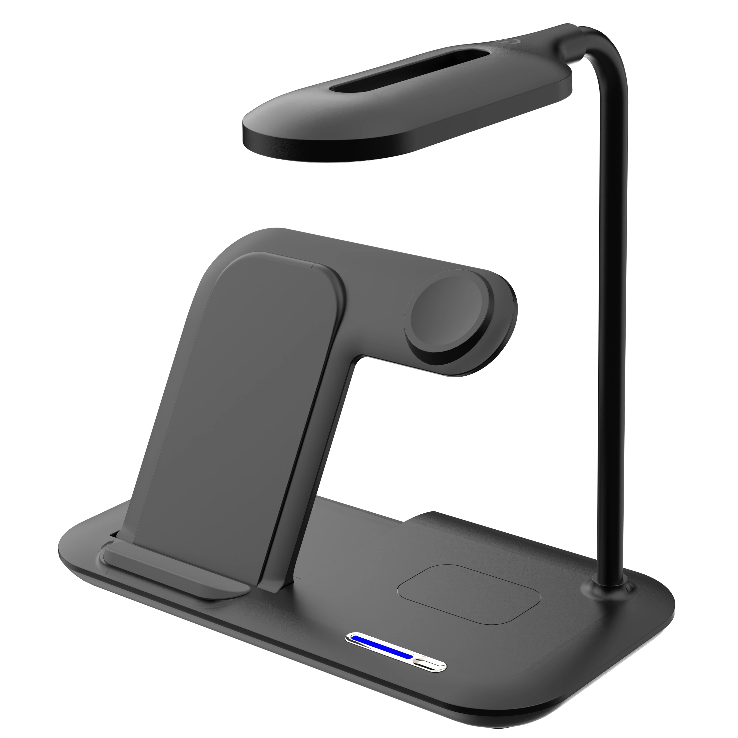 

2025 High Quality 15W 3 in 1 Wireless Charger Foldable charging station With LED Desk Light phone charger