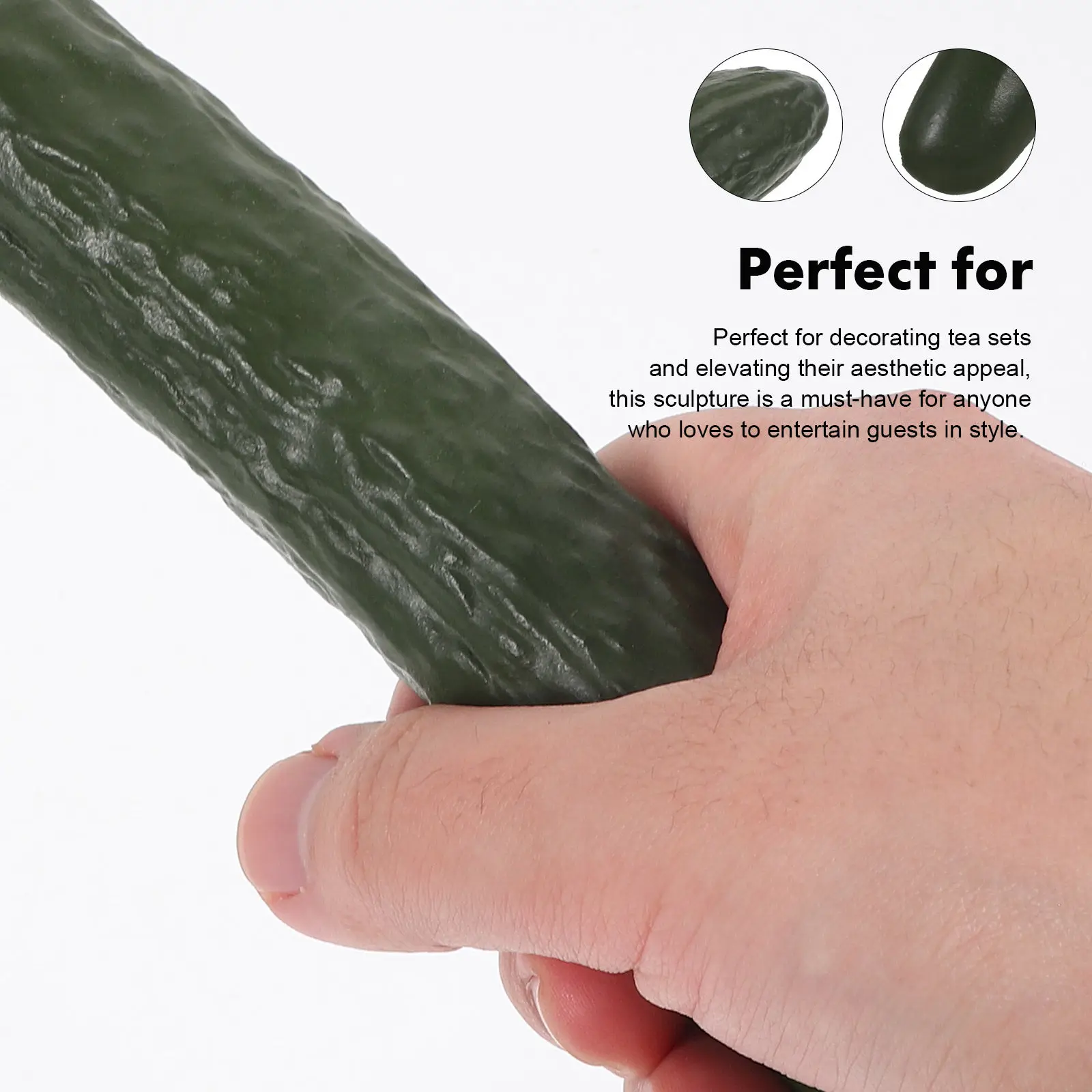 Ceramic Cucumber Ornament Realistic Vegetable Pen Brush Holder for Calligraphy Tea Room Decor Writing Brush Rack Ink Stand