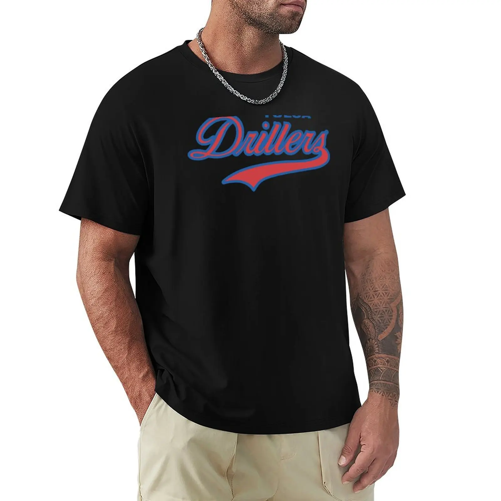 Tulsa Drillers Vintage logo T-Shirt Vintage Print Crew Neck Tee
