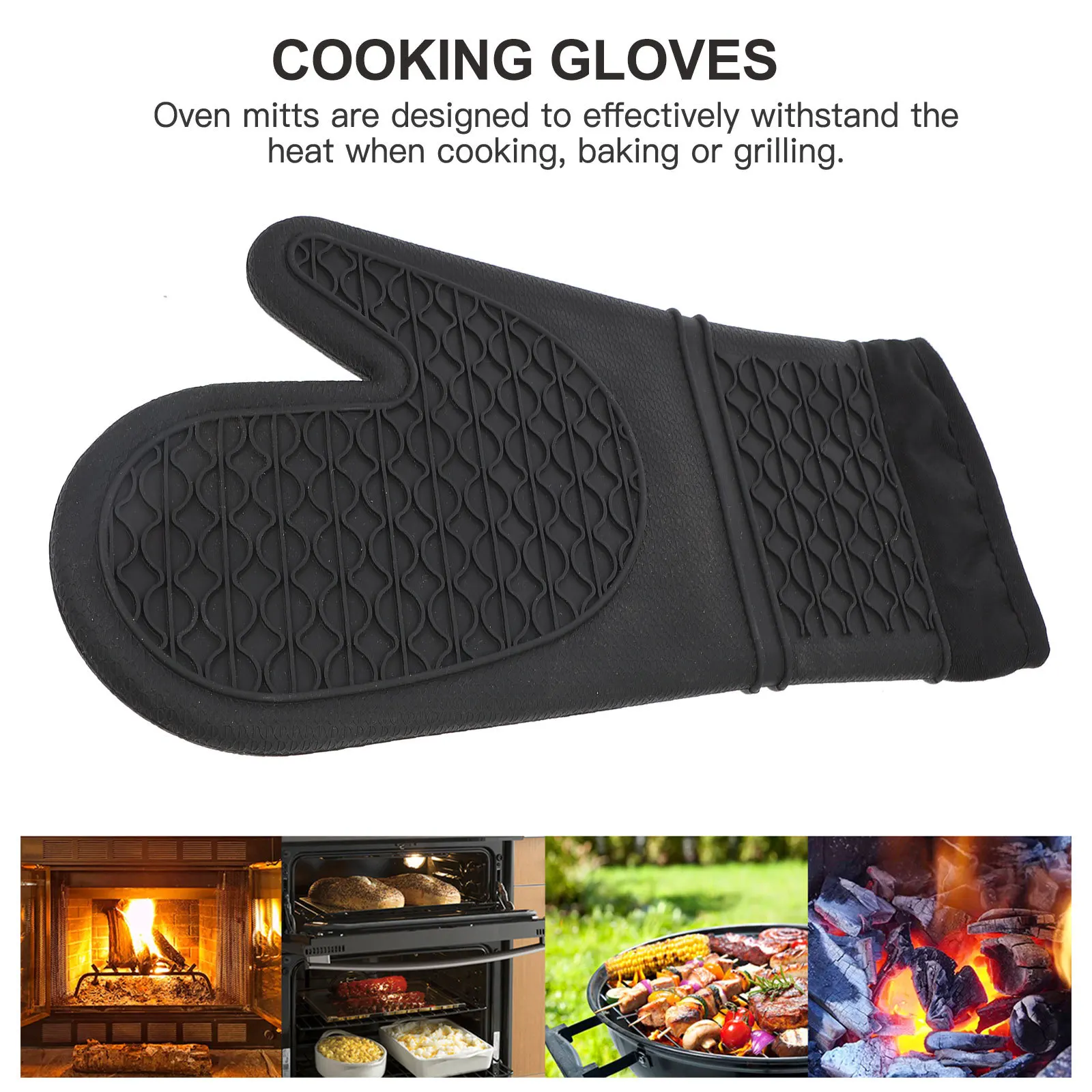 

1Pcs Heat Insulation Oven Gloves Cooking Gloves Anti Scalding Kitchen Baking Party Serving Gift Oven Mittens