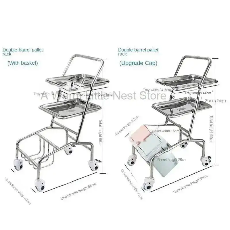 Tray Rack Tool Medical Cart Auxiliary Luxury Stainless Steel Salon Trolleys Creative Salon Furniture Organizer Cart with Wheels
