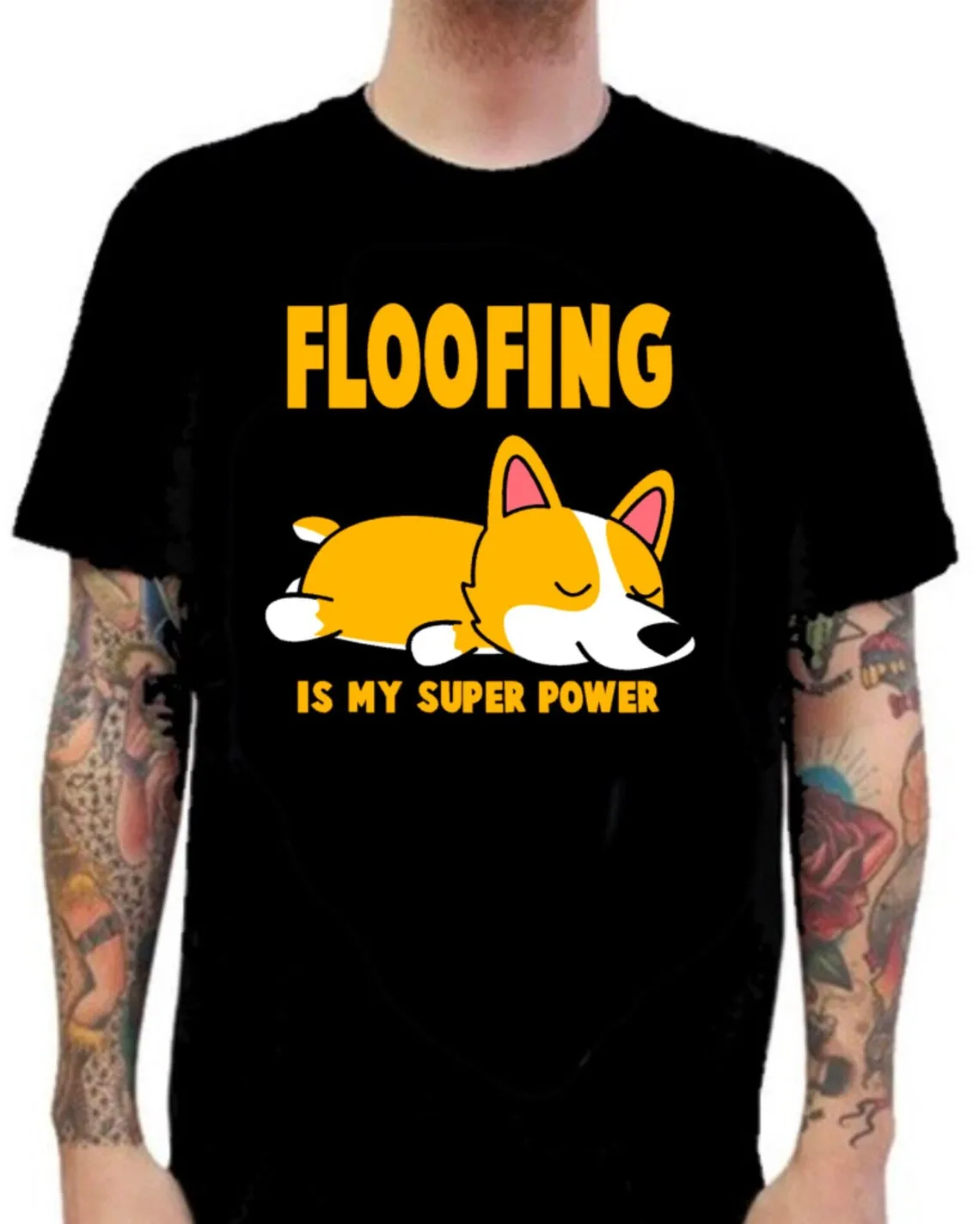 Floofing Is My Supper Power Corgi T-shirtFashion Top Tee Tops Shirt Short Sleeve