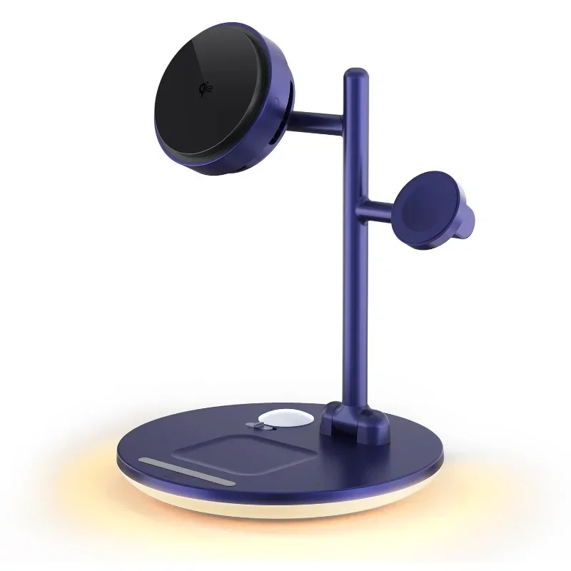 

4-in-1 refrigeration wireless charger LED night light desk lamp foldable mobile phone holder