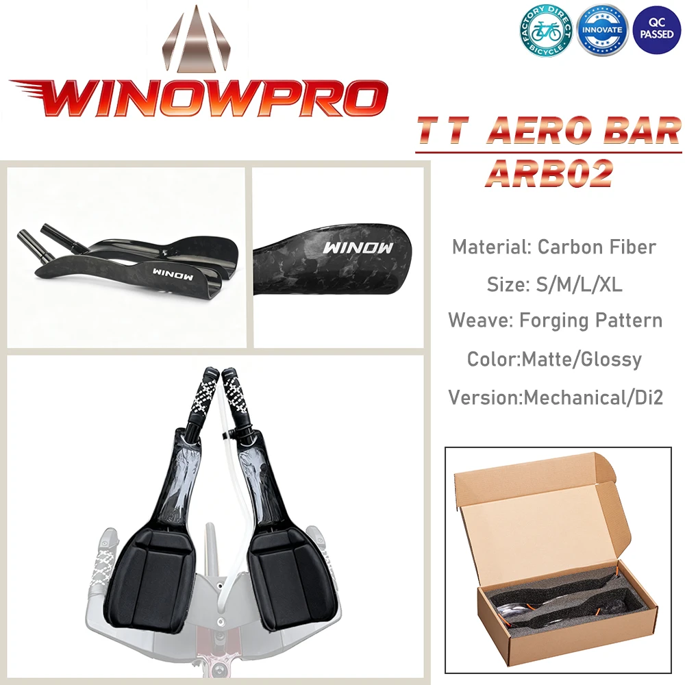 WINOW Pro NEW Carbon Fiber Bicycle Rest TT Handlebar Clip on Aero