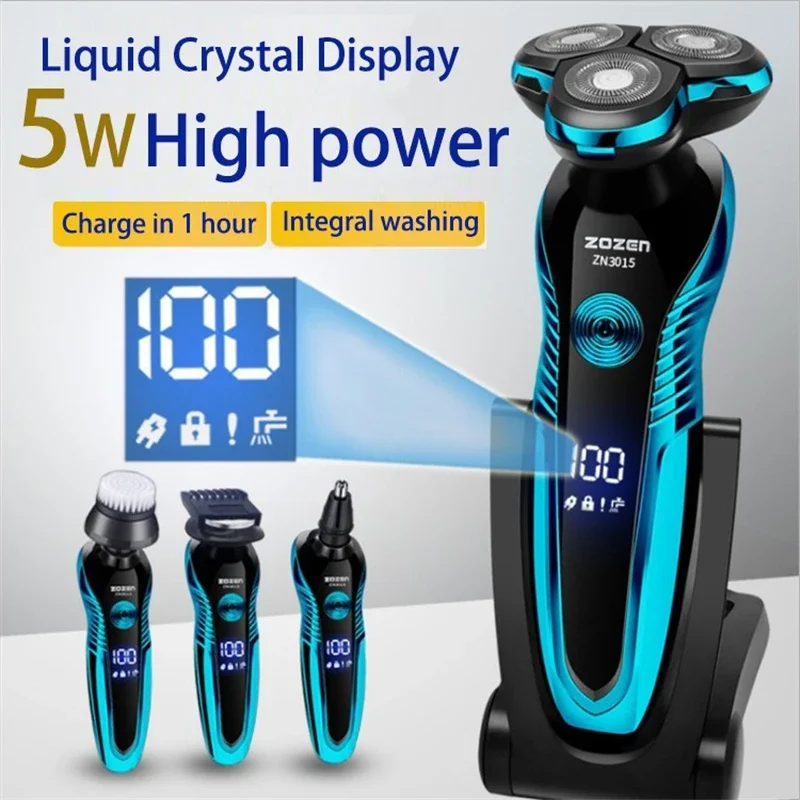 

Washable and rechargeable electric shaver for men, haircut razor, beard trimmer, Dual use in dry and wet.