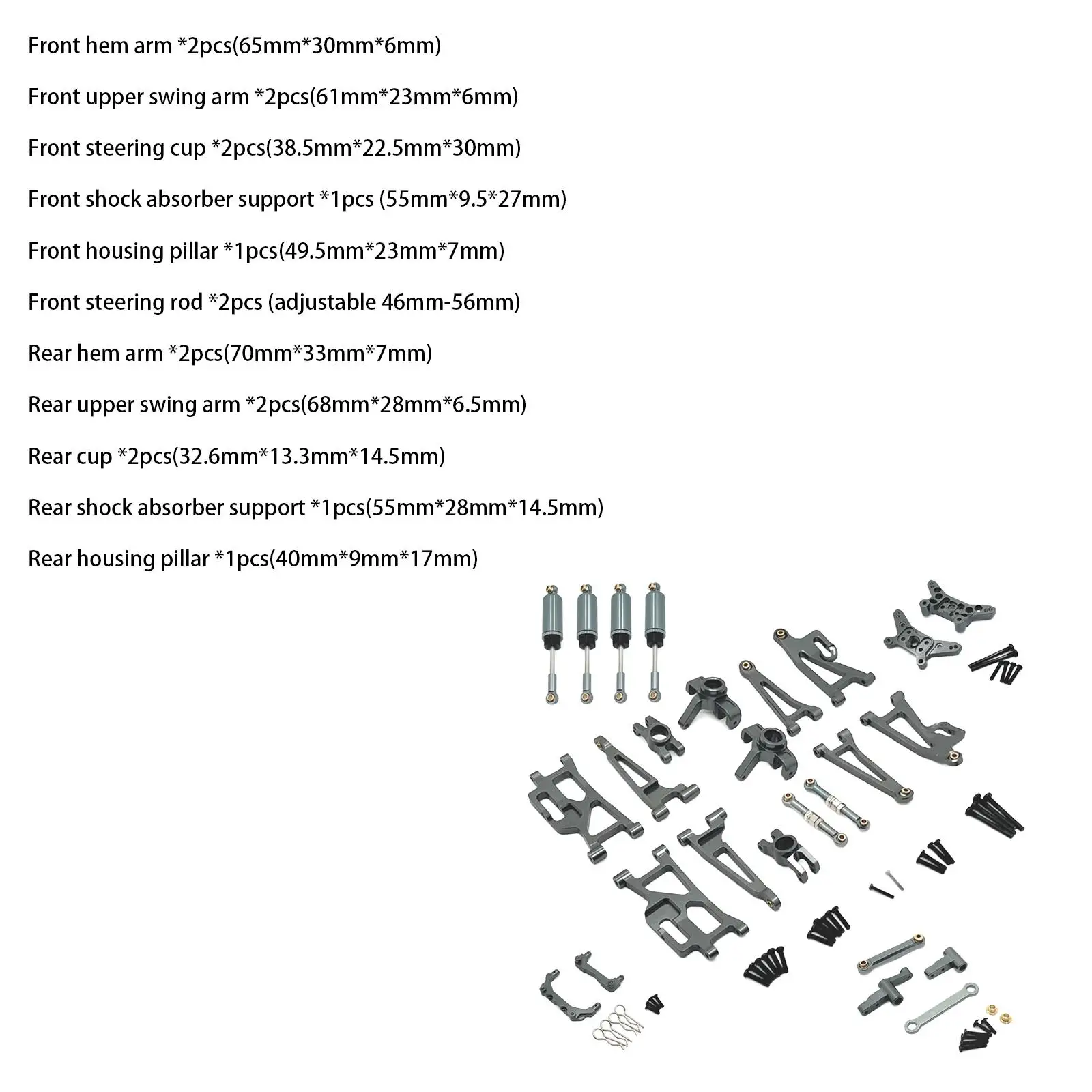 1/14 RC Auto Metalen Onderdelen voor 14209 14210 Voor Achter Schokdemper Beugel 14209 14210 RC Auto Metalen Onderdelen accessoires