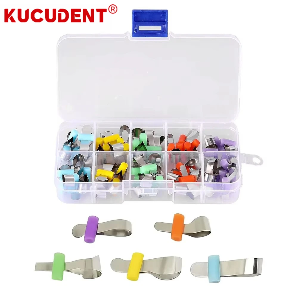 50 Pcs Dental Forming Sheet Retainerless Metal Matrices Sectional Contoured Matrix Orthodontic Filling Materials