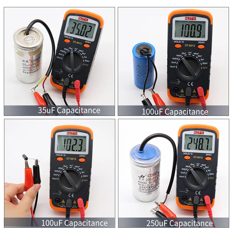 Professional Digital Capacimeter 6000 counts Capacitor Capacity Meter Lcr Tester 100000uF Capacitor High Precision Multimeter