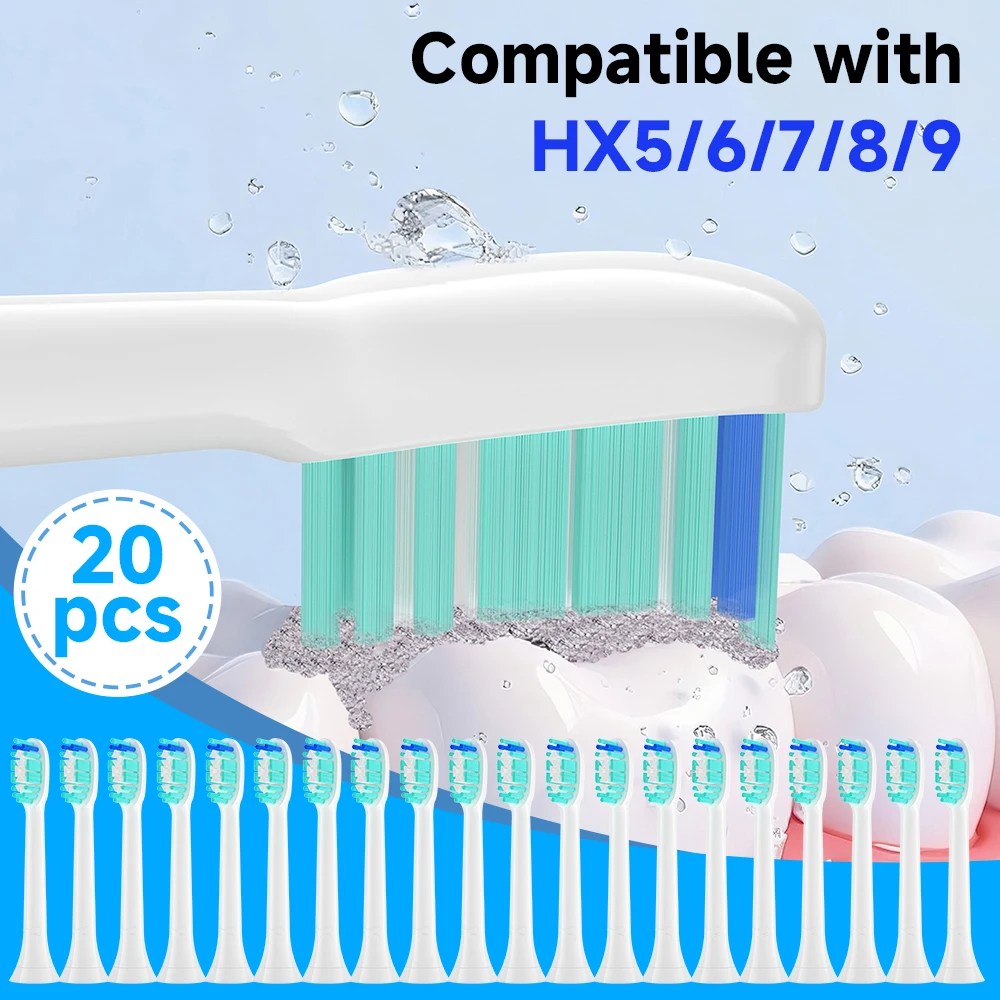 

Сменные насадки для зубных щеток (4/8/12/20 шт.), совместимые с электрическими зубными щетками Philips, мягкие сменные насадки для моделей 5100, 6500, 6100.