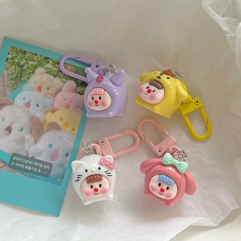 Gantungan kunci Anime figur melodi Cinnamoroll tas liontin gantungan kunci boneka Mini hadiah ulang tahun anak perempuan mainan