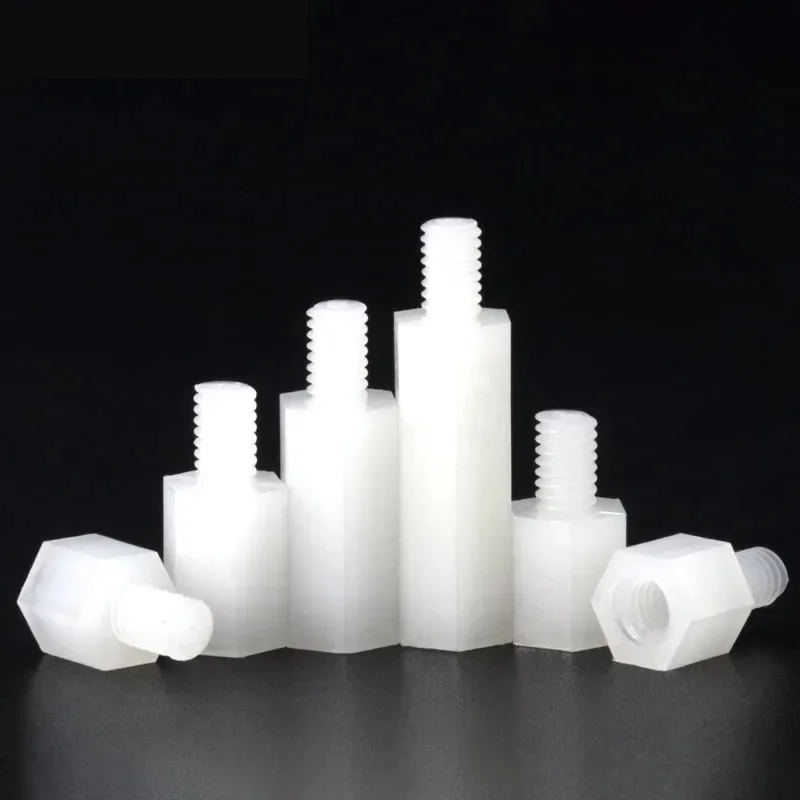 White color M2 M2.5 M3 M4 M5 Single-head nylon column Hexagonal nylon stud Insulation/plastic isolation column