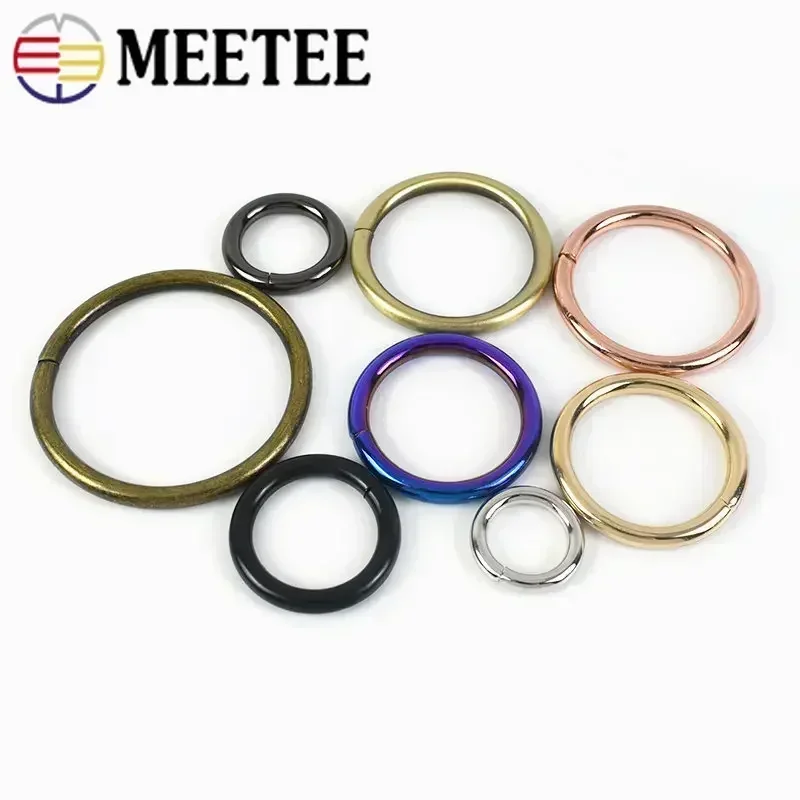 10Pcs Meetee 13-38mm Metal O Ring Buckle Circle Connection Hook DIY Bag Strap Belt Buckles Dog Collar Webbing Clasp Accessories