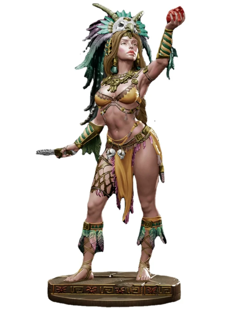 1/24 Figura in resina modello Kit Fantastica figura storica Sacerdote azteco GK Figurine non verniciate smontate Giocattoli