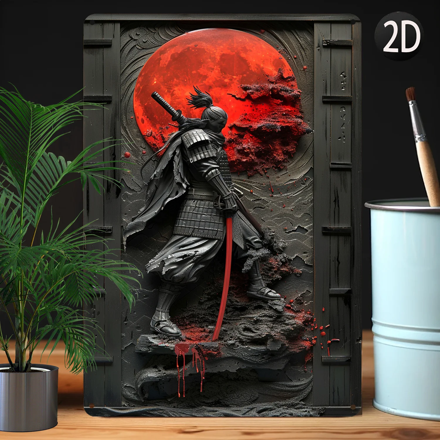 

Metal Wall Art, Moisture Resistant Ninja Samurai Decor, Durable High-Relief Sign for Gym, Classroom - Unique Vintage Style Gift