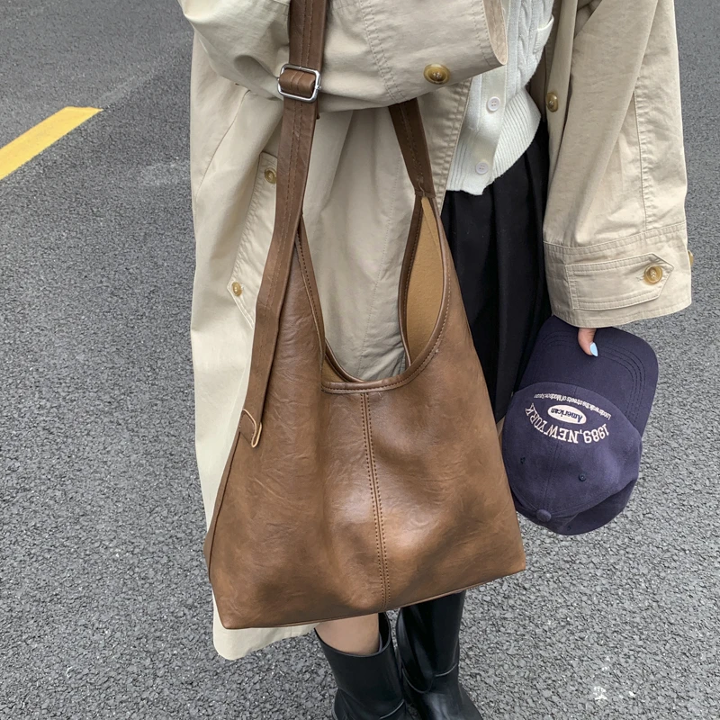 

Large Capacity Composite Bag Women Handbag Vintage Pu Leather Shoulder Bag 2 Set Commute Tote Versatile Casual Crossbody Bag