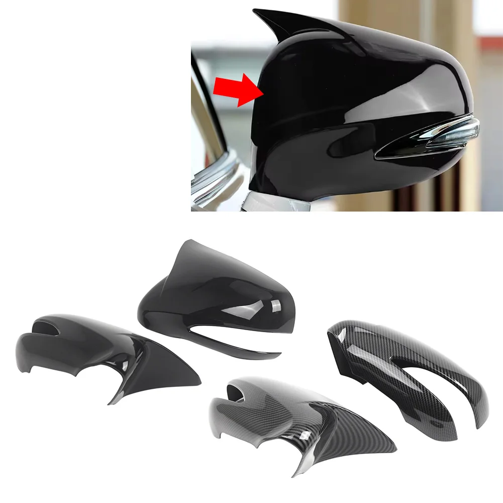 1Pair Car Rearview Mirror Cover Cap Glossy Black/Carbon Fiber Pattern For Lexus ES350 IS350 IS250 LS460 LS600h RX270 RX350 RX450