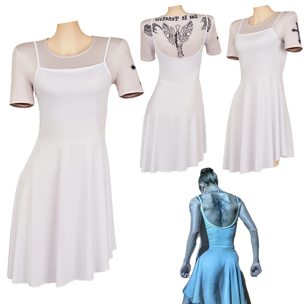 

Fancy Dress Ballerina Rooney Cosplay For Women Tattooed Printed Tops Dress Movie From the World of John Wick Costume Outfits