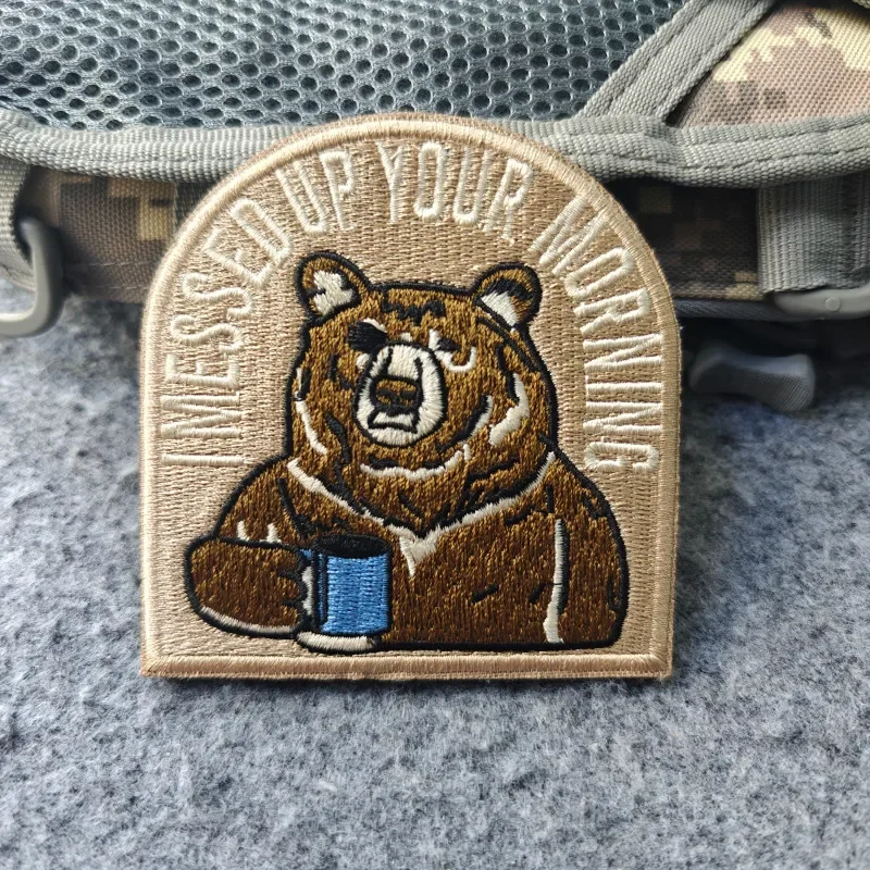 2026 New Embroidered Tactical Patch, Brown Bear Morale Badge, For Clothing, Hats, Rucksacks, Tactical Gear, Hook  Loop