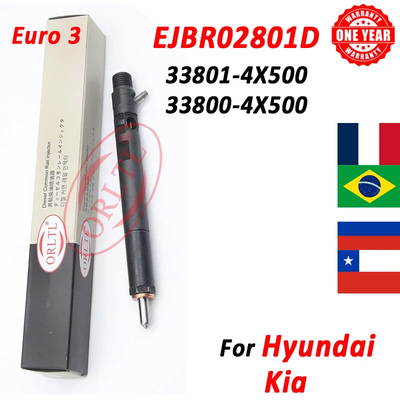 

ORLTL EJBR02801D Diesel Fuel Injector Nozzle EJB R02801D For Hyundai For Kia 33801-4X500 33800-4X500