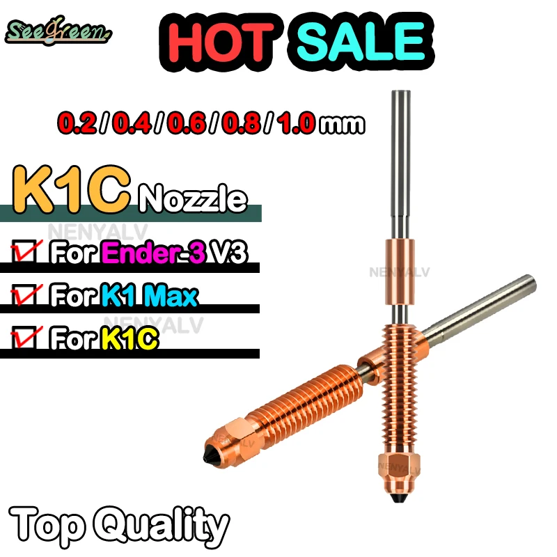 

Для Creality K1C Nozzle Creality K1 Max Nozzle 0,4, высокоскоростное обновление, быстрая замена Ender 3 V3 Nozzle для K1c Hotend K1 Max Volcano