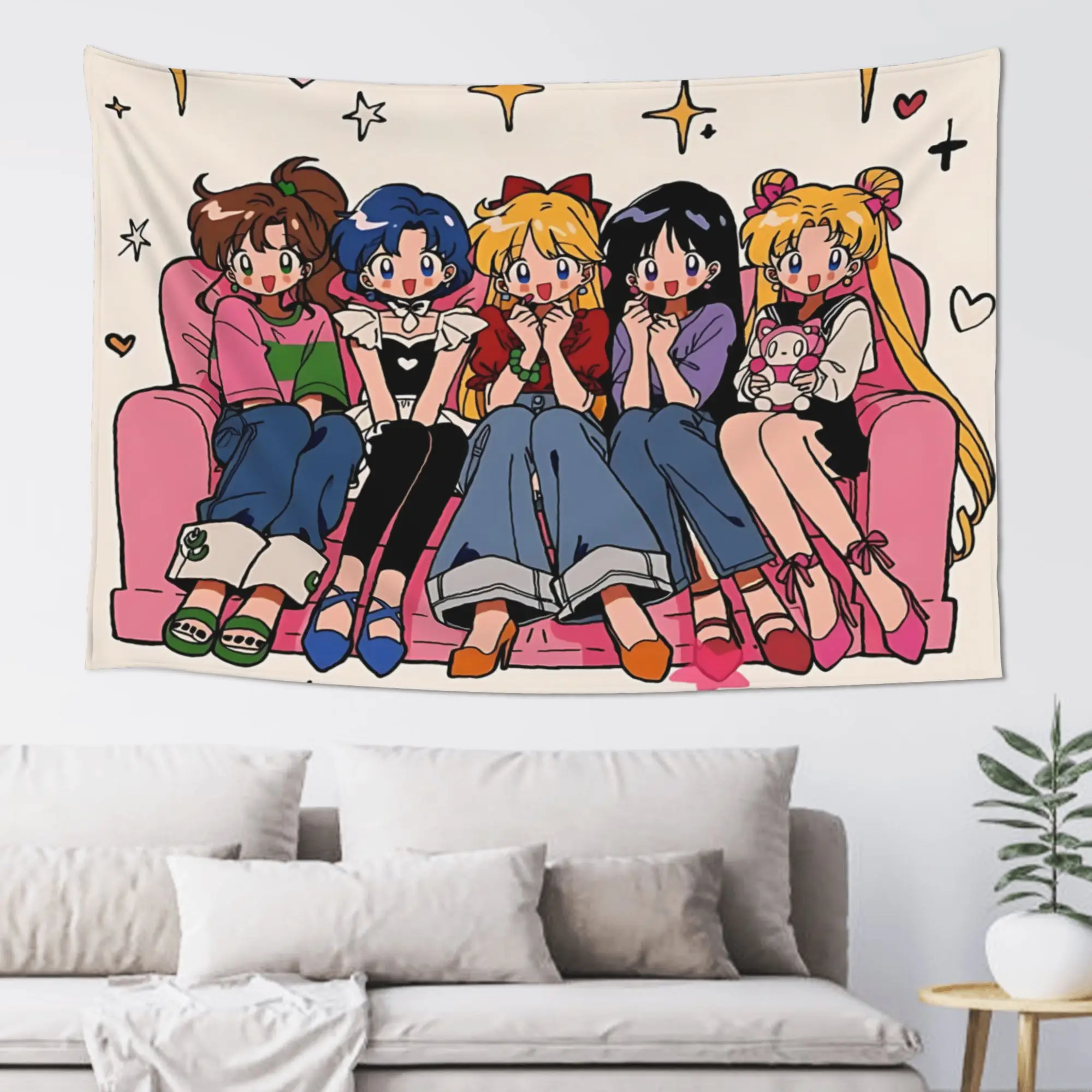 Sailor Moons Cutecore Tapestry Room decoration  Home Decoration Tapestry Decor Accessories Cute Room Decor