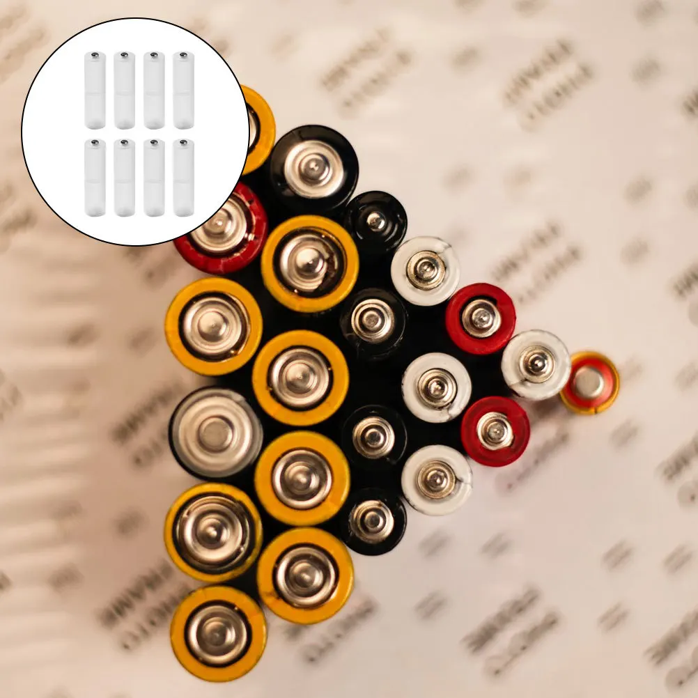 

8pcs Converter Aaa To Aa Adapter Pp Material Compact Storage Box Organizing Case Home Supply Accessory