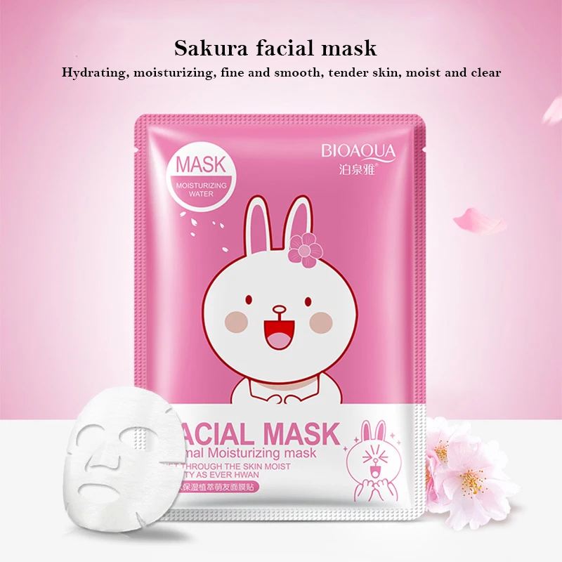 15 шт. BIOAQUA мультяшная маска для лица, отбеливающие маски для лица, против морщин, увлажняющая, антивозрастная маска для лица, уход за кожей лица