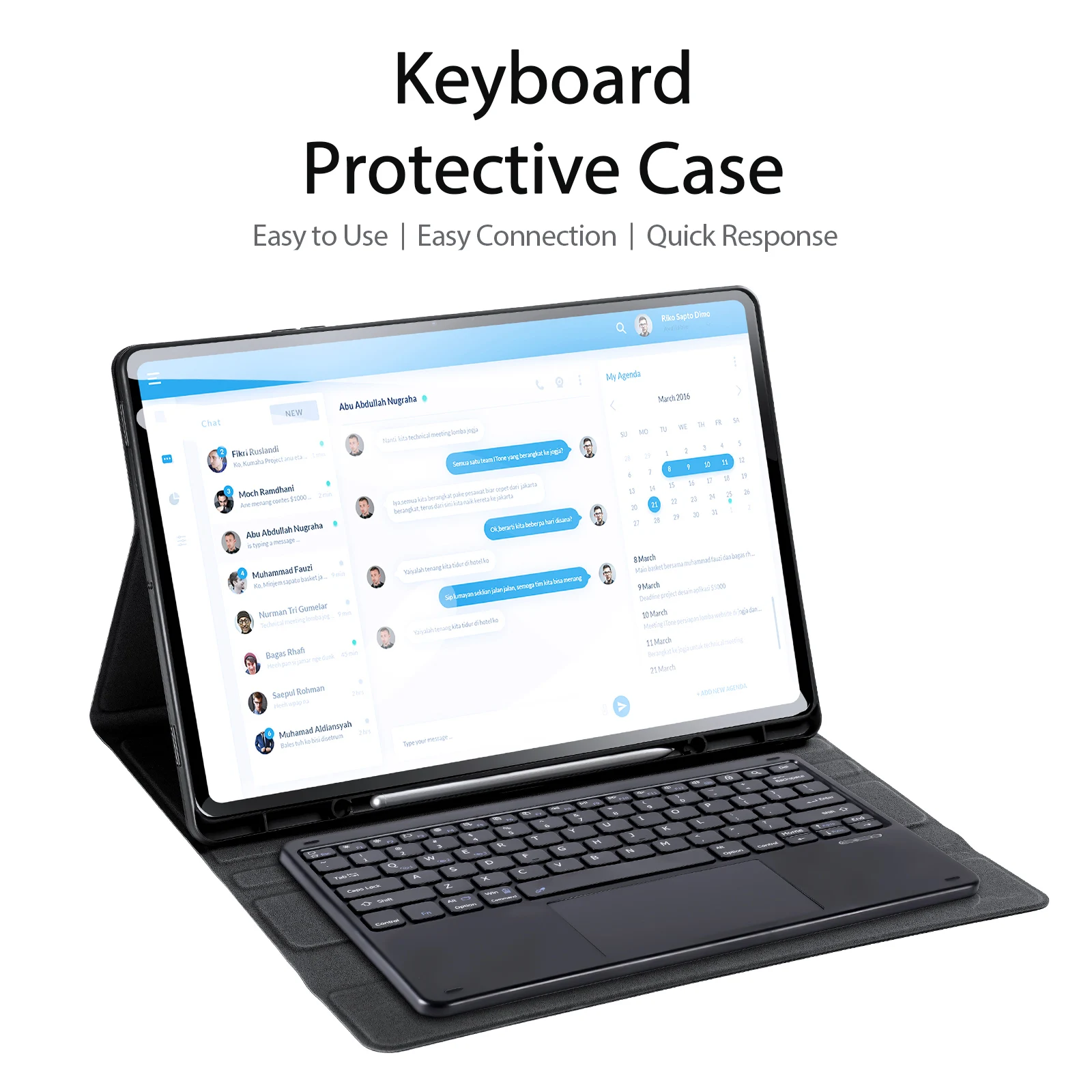 DUX DUCIS Bluetooth Keyboard Case for Samsung Tab S11 Ultra/S10FE Plus/S6 Lite/S7/S8/S9/A9 Plus,  touch Keyboard Protective Cove
