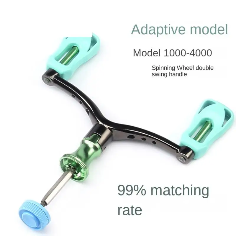 Fishing Reel Handle Double-end Handle Spinning Fish Reel Rocker Arm Accessories Suitable For 1000-4000 Metal Spinning Wheel Grip