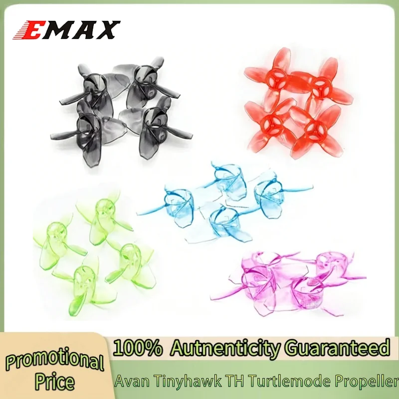 2Pairs EMAX Avan Tinyhawk TH Turtlemode Propeller 2CW+2CCW 4-Paddle 40mm Props for Indoor Flying 08025 Motor