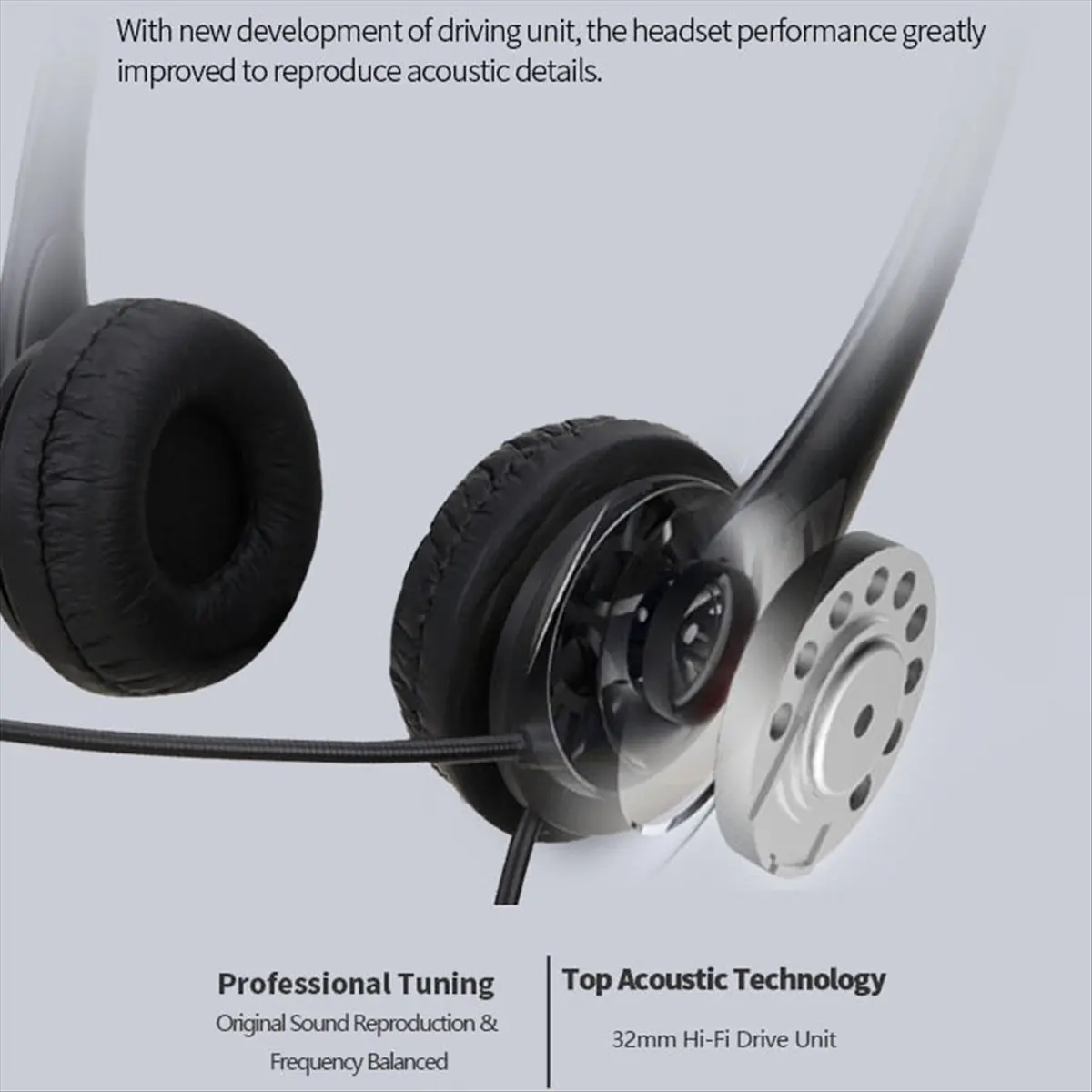 DIGITALBUY Headset Double Headset Exam Wired Headset Business Operator Special Computer Hearing Multi-Function Earphone,
