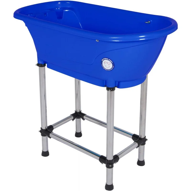 Pet dog cat washing shower grooming portable bath tub (royal blue)