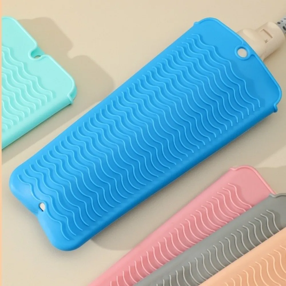 Silicone Hair Straightener Pouch Non-Slip Multifunctional Heat Curling Pouch Foldable Multi Color Heat Resistant Pad