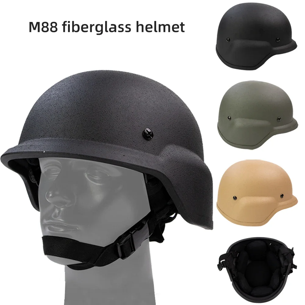 Tactical Helmet Equipment M88 Fiberglass Explosion-Proof Helmet 1.3kg With Memory Foam Suitable For Training