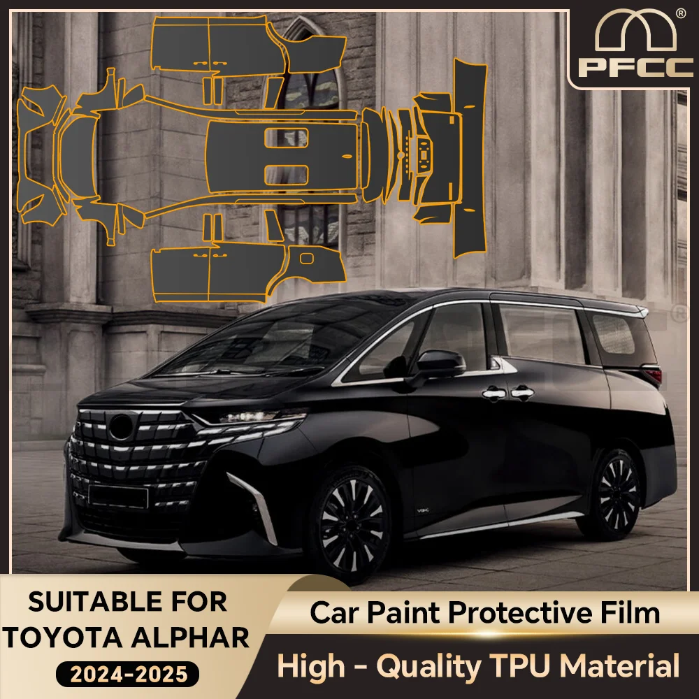

For Toyota Alphard 2024 2025 TPU Paint Protection Film Pre-cut Clear PPF Car Body Anti-scratch Resistant Invisible Self-adhesive