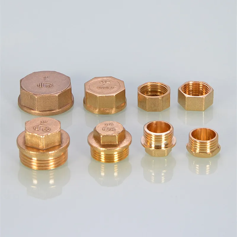 1/8 1/4 3/8 1/2 3/4 Male Female Thread Brass Pipe Hex Head End Cap Plug Fitting Quick Connector Brass Universal Faucet Adapter