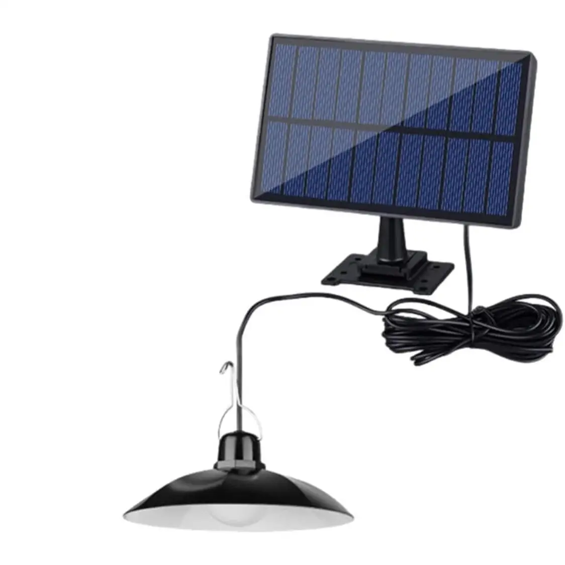 Lámpara Solar LED Exterior con Mando a Distancia, Luz Blanca Fría 6000K, 400 Lúmenes, Batería Recargable 2400mAh, Intensidad Regulable 25% 50% 100%, Iluminación Eficiente para Jardín, Terraza, Balcón,
