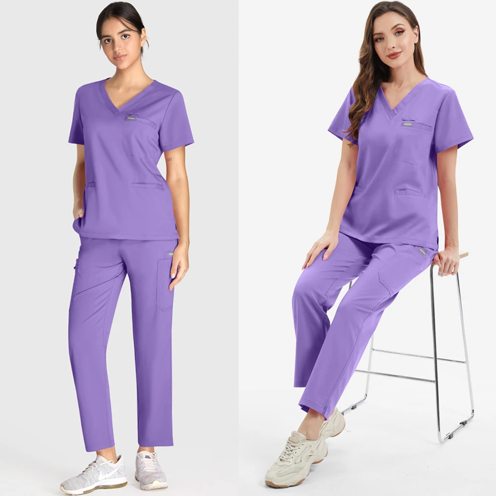 

High Quality Medical Uniforms Surgical Gowns Woman Scrubs Sets Nurses Uniform Dental Clinic Beauty Salon Spa Workwear Clothes