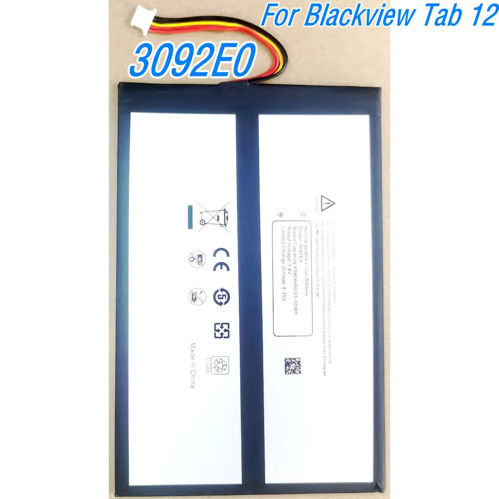 

3,8 В, 6580 мАч, 3092E0 3092142, сменный литий-ионный полимерный аккумулятор для Blackview Tab 12