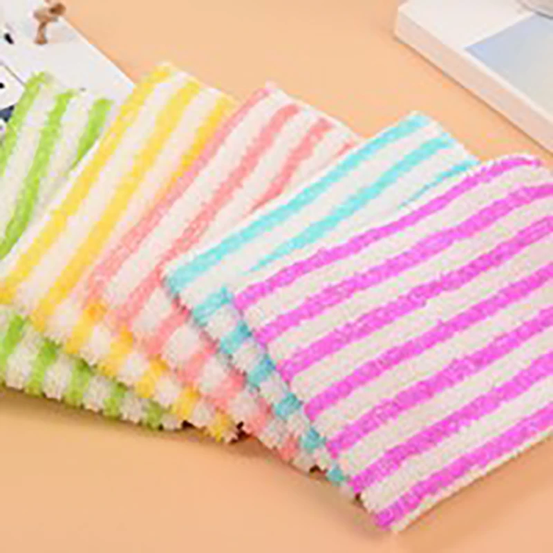 

3/5pcs Kitchen Cleaning Towel Microfiber Cloth Super Absorbent Non-stick Oil Dish Towel Rags Household Cleaning Tools